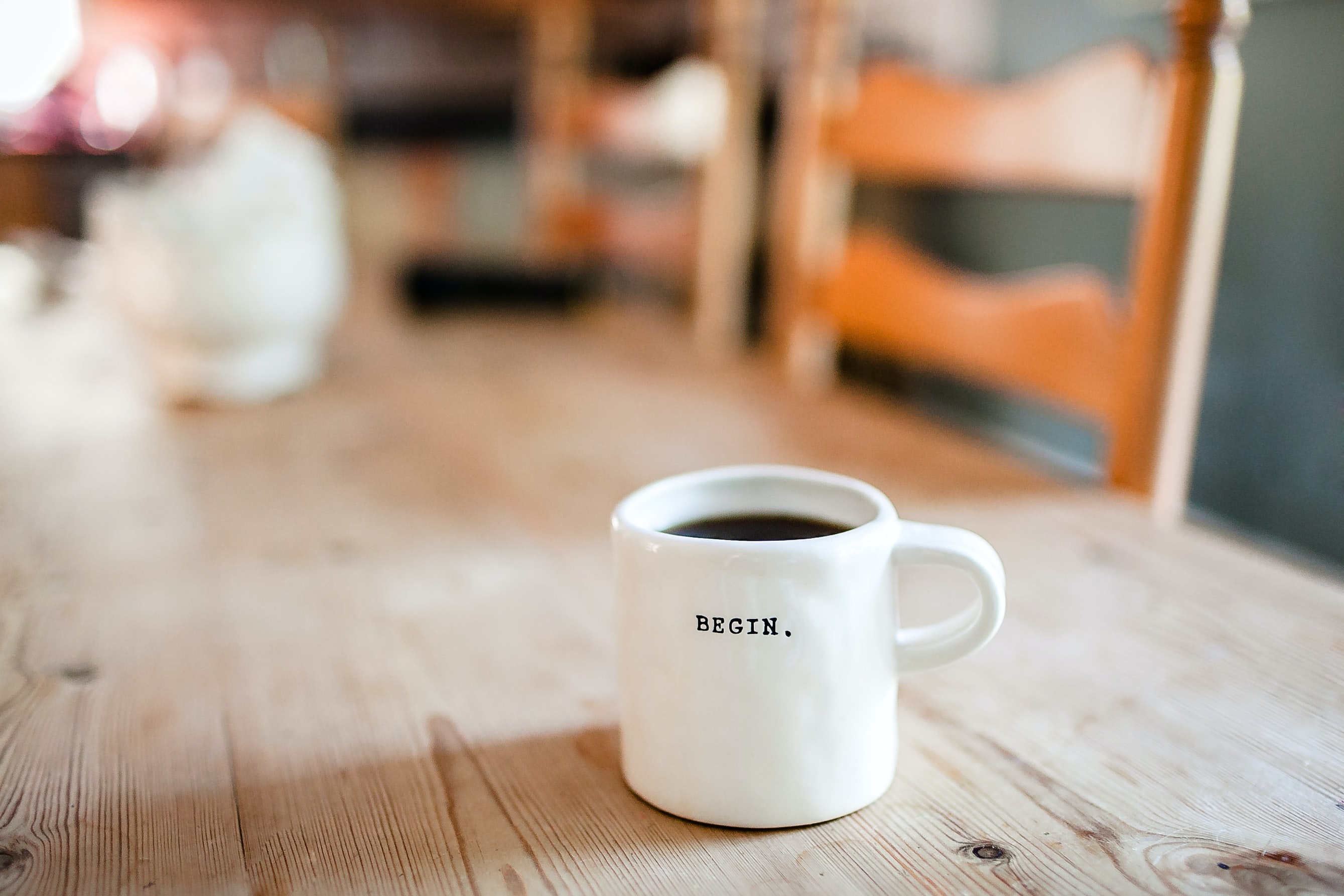 Coffee cup reading being